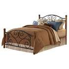 FBG Doral Bed with Frame in Matte Black/Walnut Finish   Size Queen