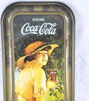 Coca Cola Oblong 19 Advertising Tray 1916 World War 1 Girl Ad Hanger 