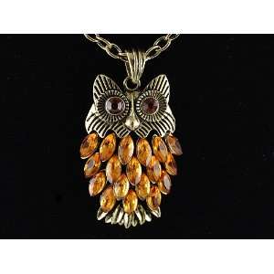   Body Vintage Tone Fat Fuzzy Night Owl Pendant Chain Necklace: Jewelry