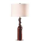   California Wine Bottle Table Lamp in Reddish Brown and Brushed Gold
