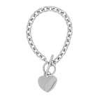  Platinum over Sterling Silver Diamond Accent Heart Charm 