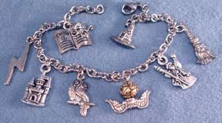 Potter Silver Charm Bracelet Wizard Harry, Hogwarts +  