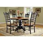   Home Hoyt Counter Height Dining Table Set in Black / Cherry (9 Pieces