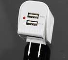 Dual USB Travel US AC Wall Outlet Charger for Apple iPhone 4 4S iPad 