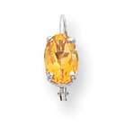 jewelryweb 14k white gold 7x5mm oval citrine leverback earrings