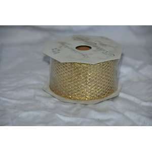  2 Gold honeycomb Wired Ribbon 12 feet roll Everything 