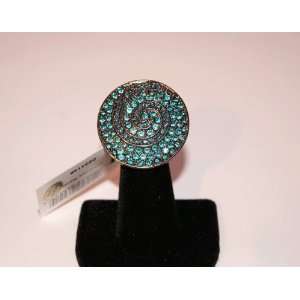  Ring with Navy,Teal,Turquoise Rhinestones 