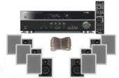 Yamaha RX V371 Home Theater Receiver System + 6 In Wall 3 Way Speakers 