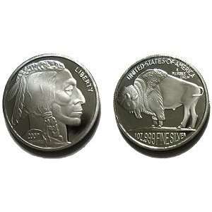 (1) 2007 Buffalo One Ounce Silver Round in flip case 