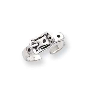  Sterling Silver Antiqued Buckle Toe Ring   JewelryWeb 