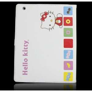  Hello Kitty Pattern Ipad2 PU Leather Case With Bulit in 