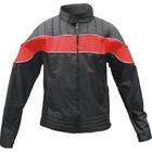   . Ladies Black Riding Jacket with Reflective Piping in Red   Size 3XL