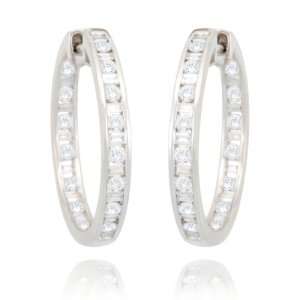  Diamond Hoop Earrings (17/20 cttw, I J Color, I2 I3 Clarity): Jewelry