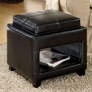  Ottoman with Flip Top Tray/Cusions in Espresso Finish by 