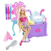 Barbie Hairtastic Color and Wash Salon with Barbie Doll   Mattel 