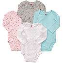 Carters Girls 4 Pack Long Sleeve Floral Bodysuits   Pink (24 Months 