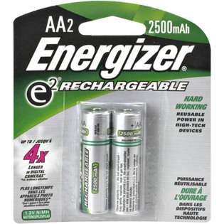 energizer aa rechargeable nimh battery retail pack 2500mah 2 pack
