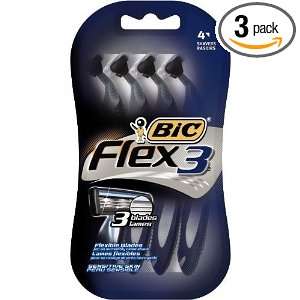  BIC Flex3 Disposable Razors, 4 Count (Pack of 3) Health 