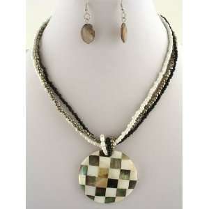 Fashion Jewelry ~ Checker Necklace Set