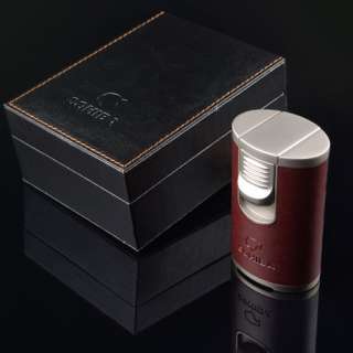 Luxury Cohiba Quadruple Torch Flame Leather Cigar Cigarette Lighter 