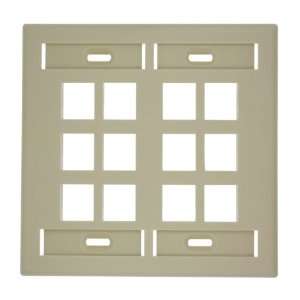  Leviton 42080 12I Quickport Wallplate with ID Window, Dual 