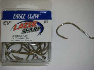 Eagle Claw Needlepoint Octopus Hook Lazer Sharp L2NU8/0  