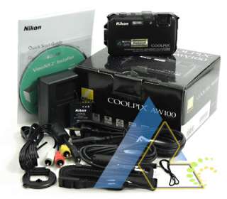 Nikon Coolpix AW100 Waterproof Camera Black+16GB+7Gifts 018208130924 