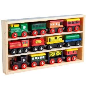  12 Pcs Wooden Engines & Train Cars Collection fits Thomas, Brio 