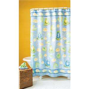 Fun Frog Shower Curtain & Accesories By Home Trends  