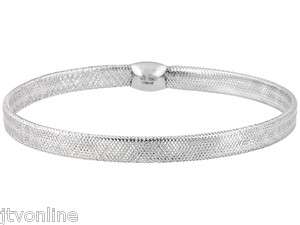   Woven Rilucenze Bangle Bracelet 14k White Gold 7 Inches   JTV  