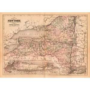  Johnson 1889 Antique Map of New York