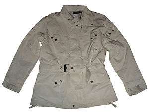 Black Label Ralph Lauren White Polo Moto Coat Jacket L  
