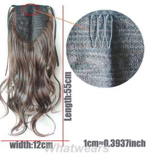   Tie Band Wavy Curly Long Hair Extension Ponytail 5 Colors TB855  