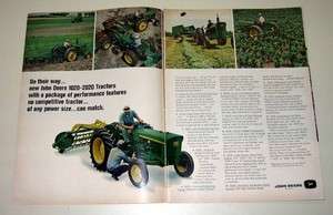1966 John Deere Model 1020 Tractor Original Color Ad  