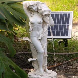  Standing Girl Pond Fountain with Solar Pump Kit at  