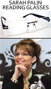 Sarah Palin Rimless Reading Glasses w/Case(1.25 1.5 1.75 2.0 2.25 2.5 