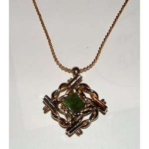  Vintage Jade Pendant On 18 Goldtone Chain Everything 