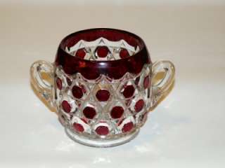EAPG Doyle Glass Ruby Glass Sugar Bowl Eva Pattern  