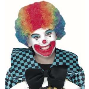   Kids Multi Color Bushy Rainbow Clown Wig Child Costume: Toys & Games