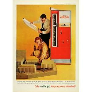 1960 Ad Coca Cola Bottles Vintage Vending Machine Job   Original Print 