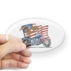   Inc Sticker (Oval) Motorcycle Eagle And US Flag   Harley Davidson Gear