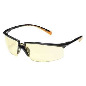  Safety Eyewear Safety Glasses,Bk/Or Frame,Amber,Univ,UV 