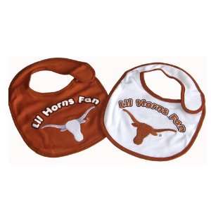  Texas Longhorns Premium Cotton Baby Bibs: 2 Pack: Baby
