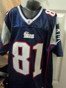   New England Patriots #81 Randy Moss Youth Sewn Home Blue Jersey NWT M