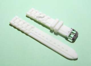 18mm Silicone Rubber Watch Band White  