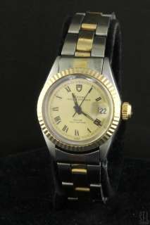 TUDOR TWO TONE PRINCESS OYSTERDATE AUTOMATIC LADIES WATCH  