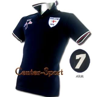 England Soccer Blue Polo T Shirt Football Fashion Top M / S61  