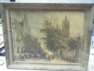 old no name painting of Delft, Netherlands very nice its a print 