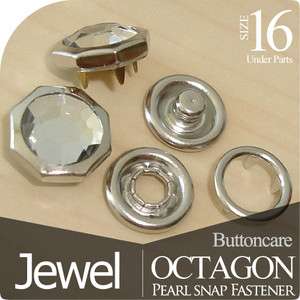 OCTAGON JEWELLED Pearl Snaps Prong Fastener  