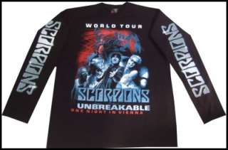 Scorpions World Tour Long Sleeve T Shirt L, XL  